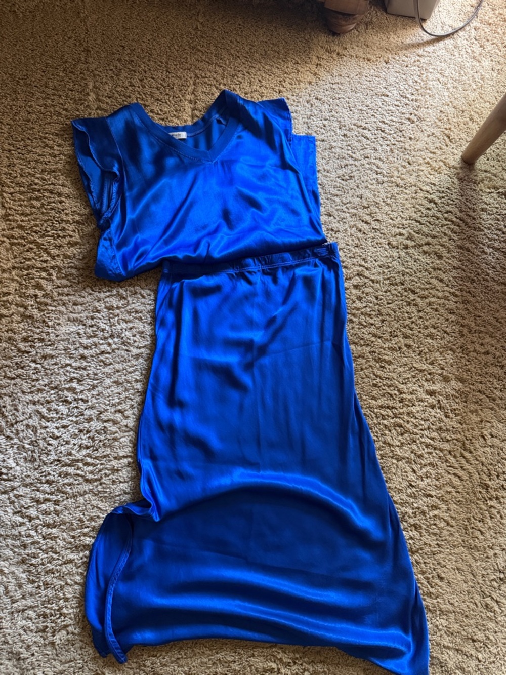 LAmade Royal Blue Satin Dress Top